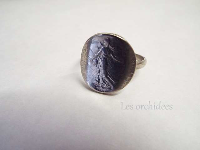 france antique sv coin ring