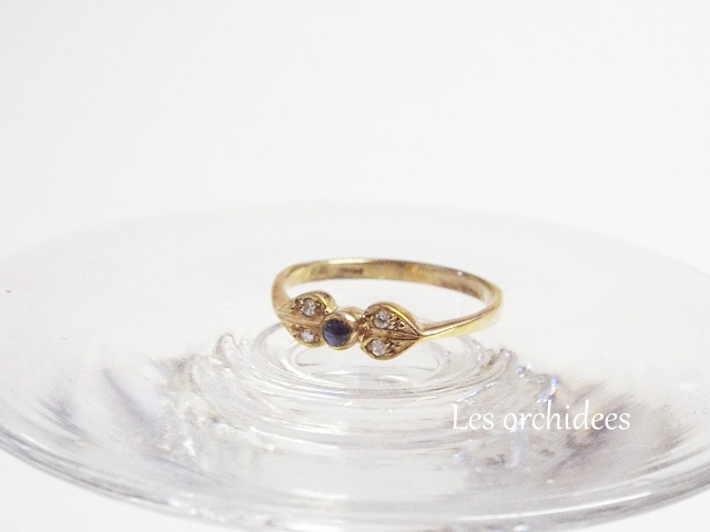 uk vintage diamond & sapphire リング