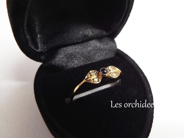 uk vintage diamond & sapphire リング