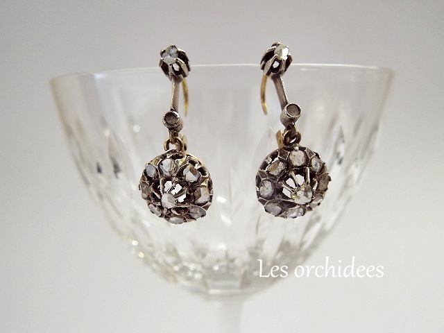 french antique diamond earrings