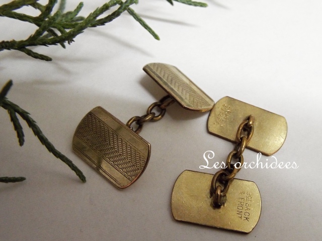 アンティーク　チェーン式カフリンクス