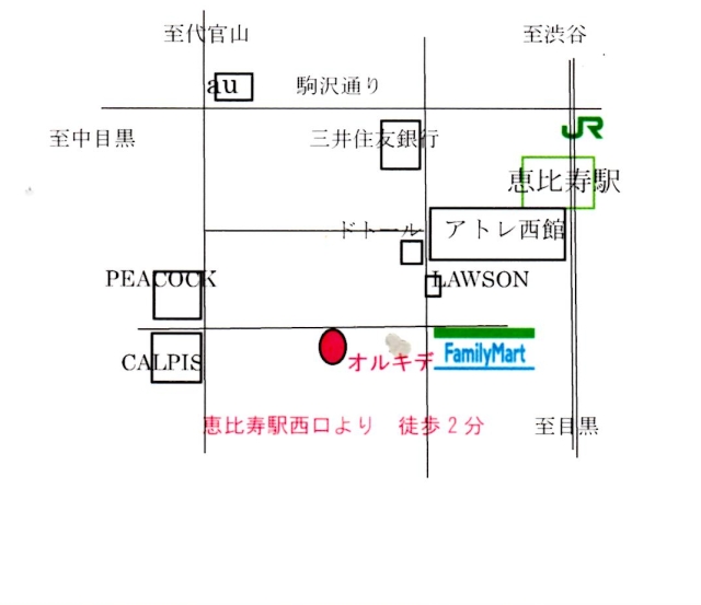 オルキデ恵比寿地図